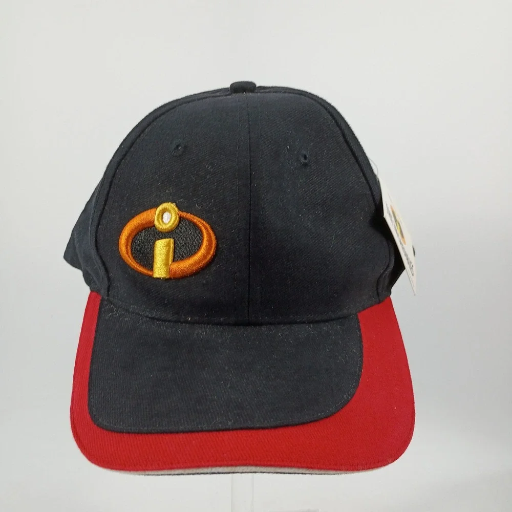 Disney‎ Pixar The Incredibles Promo Baseball Cap Hat Black Red Rim - RARE